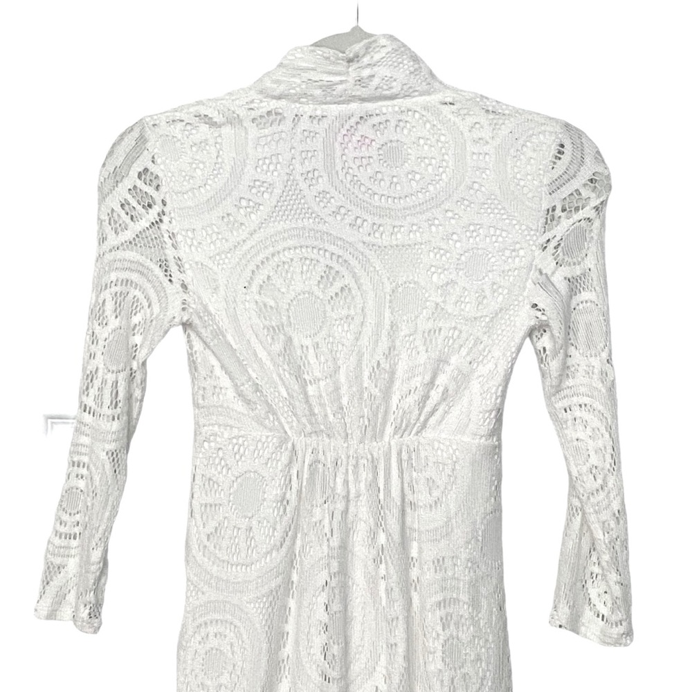 Lilly Pulitzer White Crochet 3/4 Sleeve Dress XS - Picture 5 of 7